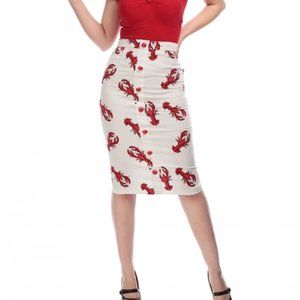 Collectif Bettina Rock Lobster Pencil Skirt